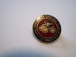 HORSELESS CARRIAGE CLUB OF LOS ANGELS VINTAGE GOLD FILLED SMALL PIN ON 2