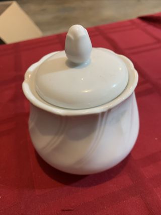 Vintage Sheffield Bone China Sugar Bowl W/lid - Scallop Swirl - Japan