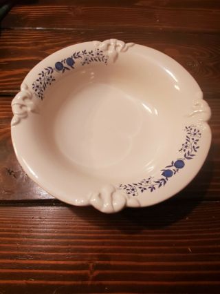 Vintage Royal Haeger White With Blue Flowers Bowl 3055 Usa 10 " Euc