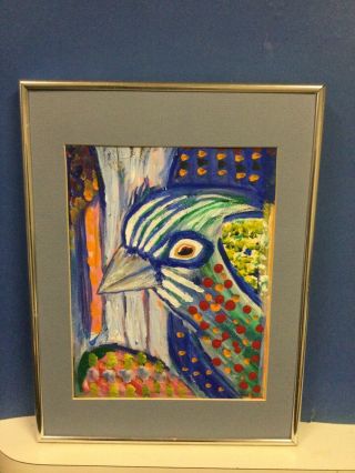 Vintage Abstract Bird Painting (1960’s) Signed - Alan Davie