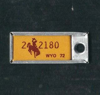 1972 Wyoming Mini License Plate Keychain Fob/tag Disabled American Veterans Dav