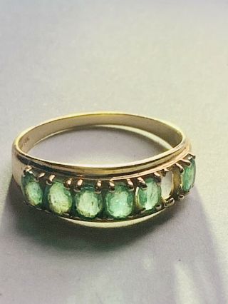 10k Gold And Emerald Vintage Ring Size 7,  1.  63 Grams