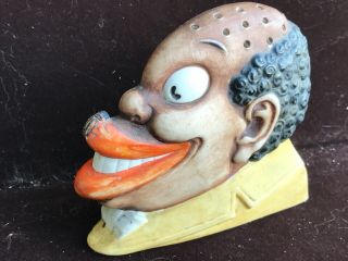 Antique German Bisque Toothpick Holder Comical Black Man PC NR 3