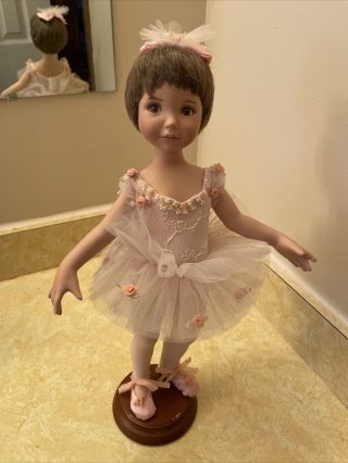 Vintage 16” Porcelain Ballerina Doll With Stand