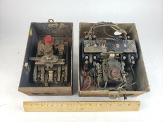 2x Vintage Motor Starters - Control 1940 Size 0 Cutler Hammer Art Deco On Off