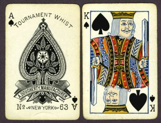 Antique Tournament Whist Playing Cards,  Andrew Dougherty,  Usa,  C1900,  Ad17a