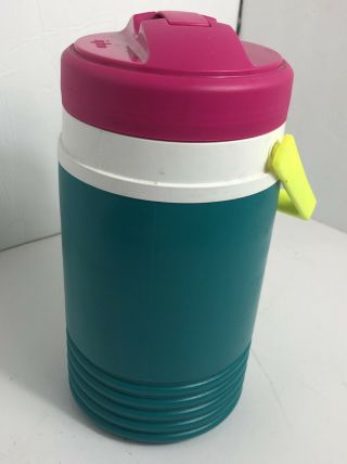 Vintage Retro Igloo 1/2 Half Gallon Water Jug Cooler - Pink,  Yellow,  Teal