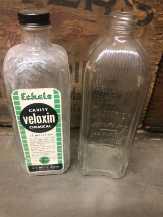 Champion & Eckels Embalming Mortuary Funeral Mortician Antique Bottles