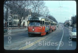 Slide Streetcar Mbta Boston Pcc 3283 & Pcc Street Action In 1976