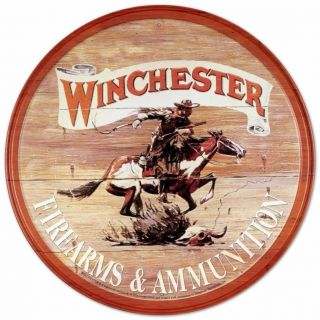 Winchester Express Ammo Round Logo Western Cowboy Retro Tin Metal Sign 12 X 12in