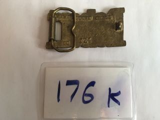176k - Vintage Solid Brass Robert Belt Buckle Taiwan 124 - 3.  25” x 2” 2