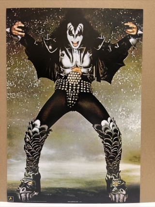 Vintage Made In England Kiss Gene Simmons “the Demons” Anabas Poster 24” X 16.  5”