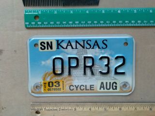 License Plate,  Kansas,  Motorcycle,  Graphics: State Capital,  Opr 32