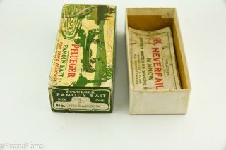 Vintage Pflueger Neverfail Minnow Antique Fishing Lure Empty Box W Insert Rs8