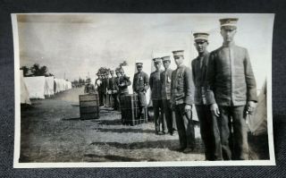 Soldiers Dress Uniforms Wwi Era Military Vintage Bw Photograph Snapshot Camp