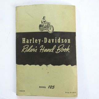 1951 Harley Davidson Riders Hand Book Model 125