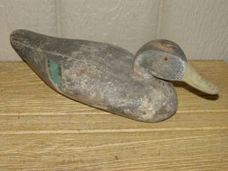 Hand Carved Antique Wooden Hen Mallard Duck Decoy From 1880s