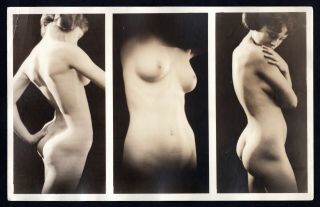 Vintage C1923 Albert Arthur Allen Nude Flapper Silver Gelatin Photo