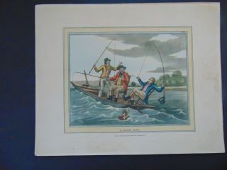 FOUR ANTIQUE ENGLISH FISHING COLOR ENGRAVINGS - 19th Century 2