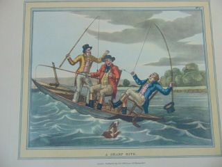 FOUR ANTIQUE ENGLISH FISHING COLOR ENGRAVINGS - 19th Century 3
