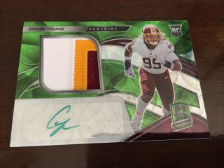 2020 Panini Spectra Chase Young Rpa Neon Green Rookie Patch Autograph 16/50 Droy