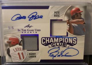 2020 In The Game Barry Larkin Pete Rose Jersey Auto 1/5