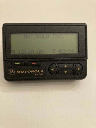 Vintage Motorola Advisor Beeper Pager Power With Battery