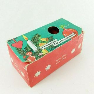Vintage German Pyramid Candles Box Of 33 Red Wax Christmas Holiday 14mm