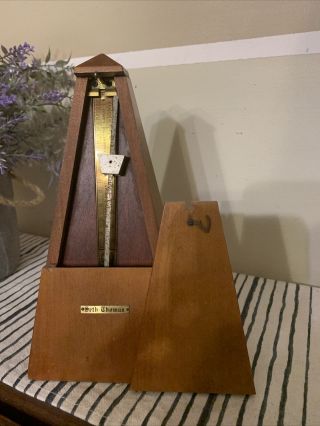 Vintage Seth Thomas Metronome De Maelzel Maple Model 7 Piano Instrument Pyramid