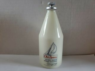 Vintage 1997 Shulton Old Spice After Shave 4.  25 Oz Milk Glass Bottle Star Cap