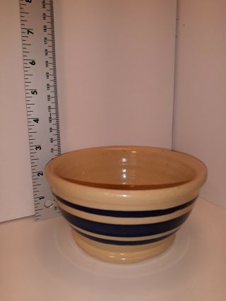 Vintage Small 5 " X 2 3/4 " Stoneware Blue Banded Bowl Signed By Kenneth Wingo