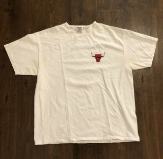 Vtg 90s Chicago Bulls Single Stitch Graphic T - Shirt Double Sided Size Xl