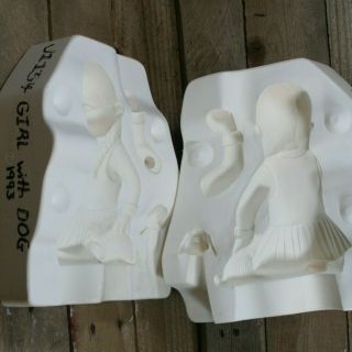 Girl with Dog Ceramic Mold J1134 Clay Magic Molds Company 1993 VTG 2