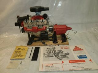 Vintage 1960 Renwal The Visible V - 8 Engine Scale Model Kit 802 - Board Mounted