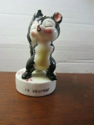 Vintage Porcelain Skunk Figurine Statue " In Heaven " 4 1/2 Inches Tall