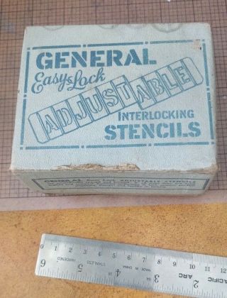 Vintage - - General Adjustable Interlocking Stencil Set