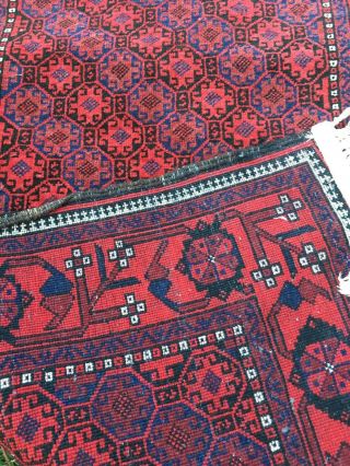 Vintage Hand Made Fine Bokhara Turkoman Wool Rug 3 ' x 5 ' 9 