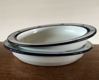 Vintage Dansk Bistro Fredriksborg Rim Soup Cereal Bowl 8 " 3 Dots Japan,  Set Of 2