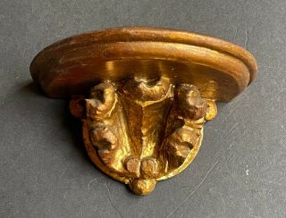 Love Small Vintage Gold Gilt Carved Wall Sconce Shelf Antique Wood Florentine