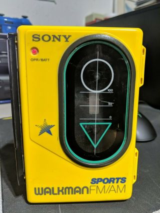 Vintage Sony Sports Walkman Wm - F45 Am/fm Cassette Player Forparts See Desc