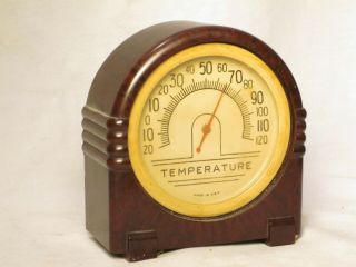 Vintage Art Deco Temperature Dial Gauge Usa Desk Shelf Decor ? Antique Bakelite?