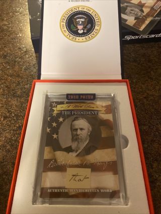 Rutherford B Hayes - 2020 A Word From The President - Handwritten Word - Ssp