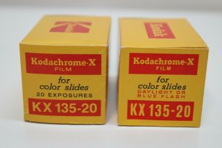 2 Vintage Kodak Kodachrome - X Kx - 135 - 20 Color Slide Film Expired 68/75