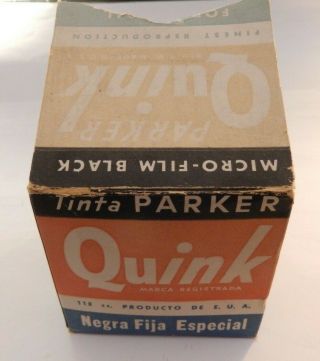 Vintage 4 Oz.  Parker Vacumatic Micro Film Black Ink - Full Bottle