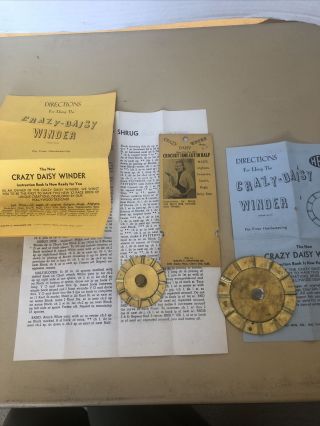 Vintage 2 Crazy Daisy Winders For Finer Handweaving Complete With Instructions