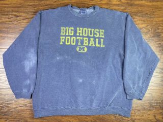 Vintage 90’s University Of Michigan Wolverines Sweatshirt Big House 2x Blue O