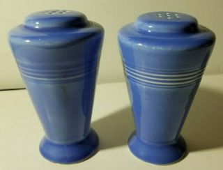 Vintage Homer Laughlin Harlequin Mauve Blue Salt & Pepper Shakers Set Of 2