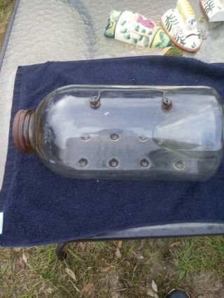 Vintage Mc Swain Jr.  Clear Minnow Glass Jar