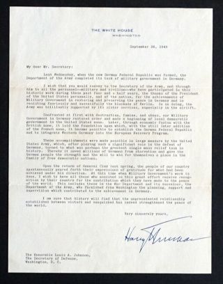 Vintage President Harry Truman Signed Autograph Letter / Autopen?