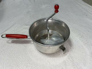 Vintage Foley Food Mill Red Wooden Handles 2